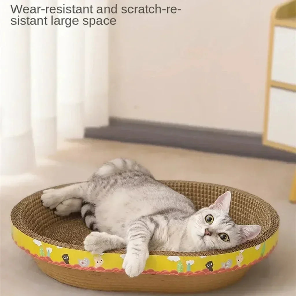Cat Scratching Board Protect Furniture Grinding Claw Toys Oval Corrugated Paper Wear-resistant Cat Nest Cat Accessories - WTN Essentials 
