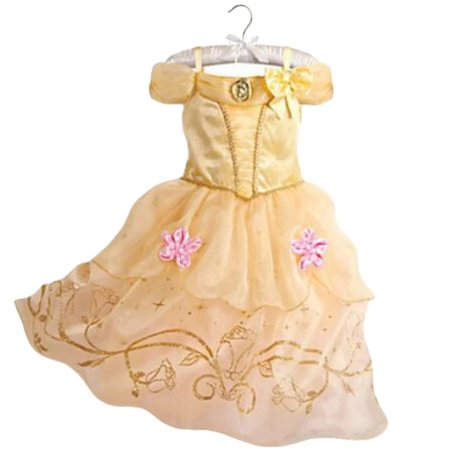 Girls Princess Dress Kid Cinderella Snow White Aurora Rapunzel Cinderella Halloween Costume Children Birthday Party Dress