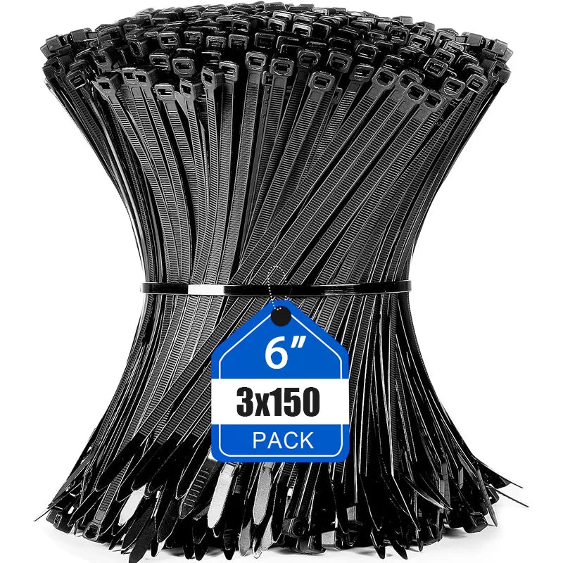 100-1000pcs Nylon Cable Zip Ties Adjustable Self-locking Cord Ties Durable Plastic Cable Ties Binding Wrap Straps for Office