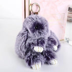 Fluffy Bunny Plush Keychain Cute Rabbit Bag Charm