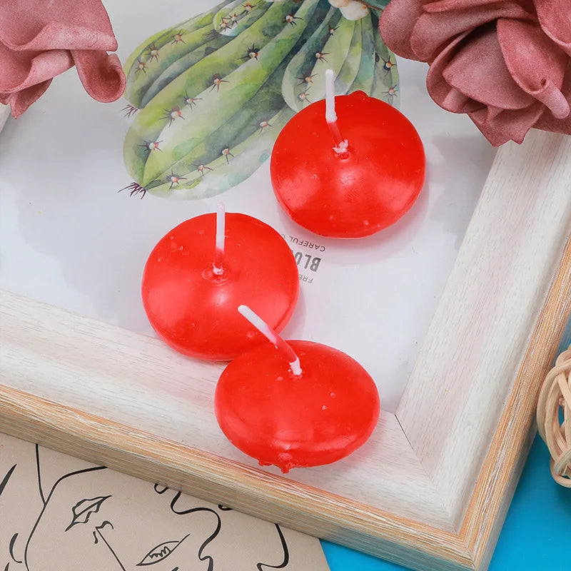 6/10/16Pcs Unscented Discs Candles Floating For Valentine's Day Party Wedding Home Bathtub Decor Romantic Confession Candlelight