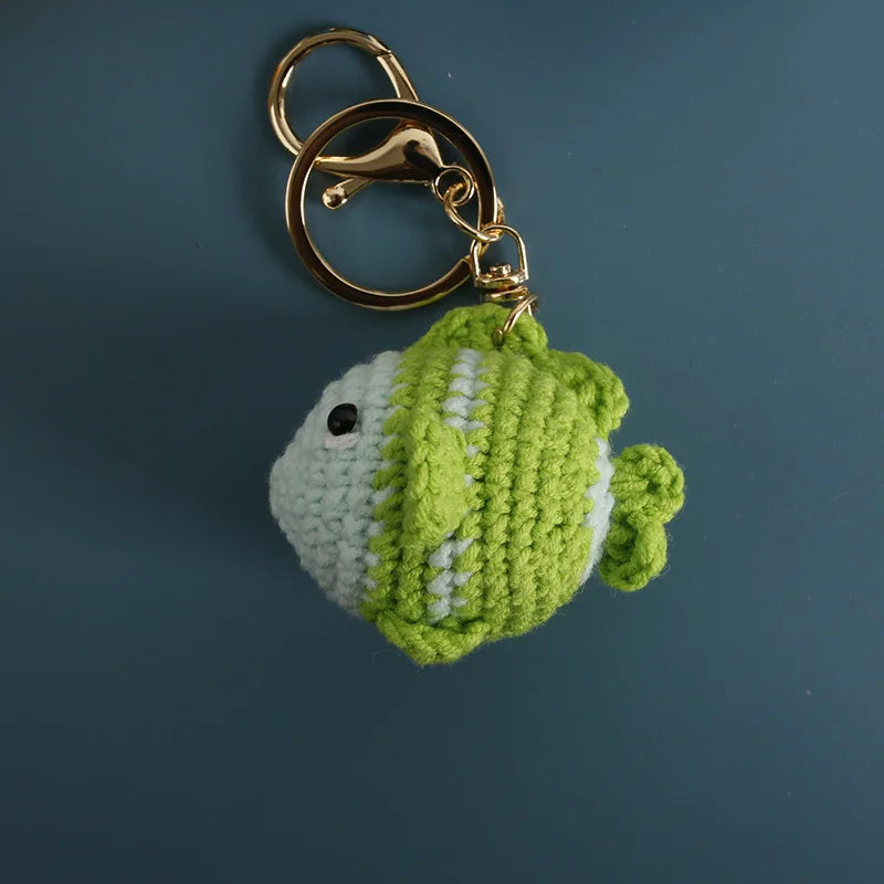 Funny Shrimp Crochet Keychain Cute Ocean Bag Charm