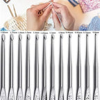 FELE 59Pcs/Set Portable Crochet Knitting Set DIY Beginner Crochet Hook Kit With Storage Bag Material Pack and Storage Tools