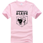 Men's T-shirt Top Quality Cotton Blend Schrodinger's Cat Print Short Sleeve Men T Shirt Casual The Big Bang Theory Mens Tshirt