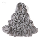 180*65cm Tie-dye Crinkle Rayon Hijabs for Women Muslim Scarf Shawls Plain Ladies Breathable Headband Femme Turban Ramanda