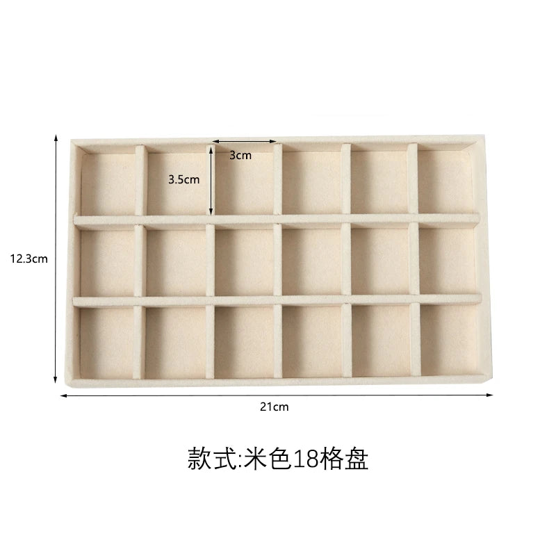 Plush Jewelry Storage Tray, Detachable Tray, Earrings, Earrings, Rings, Necklaces, Storage Tray, Drawer, Partition Tray