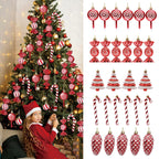 Candy Decorations for Christmas Tree,Red And Gold Candy Cane,Pine Cones,Christmas Home Decoration 2025,Xmas Tree Ornament