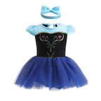 Baby Romper Tutu Dress with Headband Infant Baby Girl Princess Clothes Cute Design Kids Dress Halloween Party Costumes Outfit