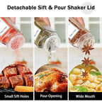 6/12/24pcs  Glass Spice Jars with Bamboo Lids Or Metal Lids Include Minimalist Spice Labels Stickers Collapsible Funnel Jar Set