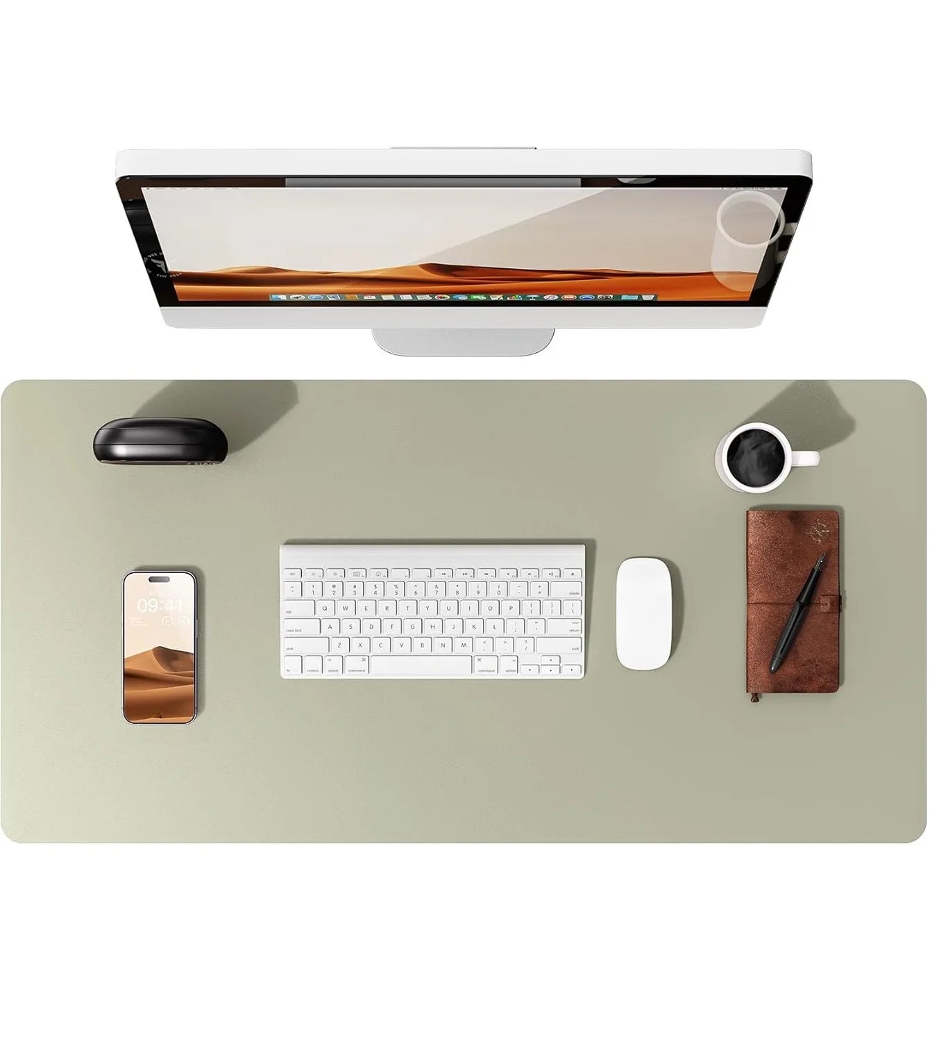 Large PU Leather Desk Pad – Non-Slip Office Mouse Pad & Desk Protector for Laptop, Keyboard, and Workstation