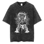Harajuku Vintage Washed T Shirts Death Note Anime Graphic Printing T Shirt Oversize Cotton Fashion Streetwear Unisex Top Tee