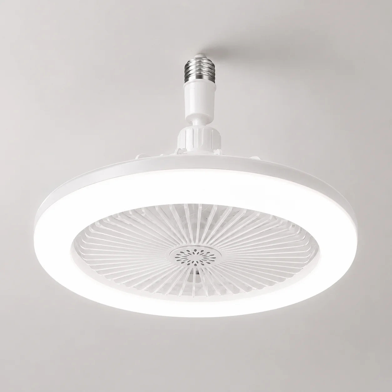 3 in 1 E27 Ceiling Fan Light with Remote Control Rotatable LED Lamp Converter Base for Bedroom Living Room Kitchen Home Decor