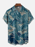 Fashion Men's Cactus Desert Printed Shirts Casual Hawaiian Beach Resort Shirt Summer Natural Landscape Vintage Printed Shirts