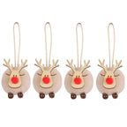4PCS Christmas Tree Decorations Elk Felt Christmas Tree Ornaments Cute Xmas Deer Hanging Elk New Year Holiday Party Decorations
