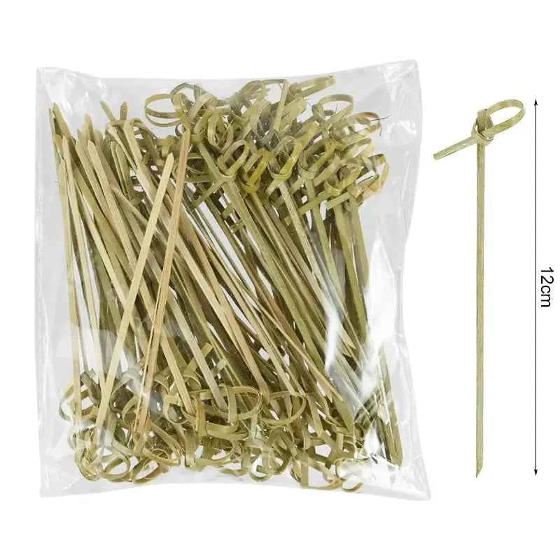 100Pcs Disposable Bamboo Skewer Hawaiian Flamingo Pearl Cocktail Picks Buffet Food Fruit Forks For Wedding Birthday Party Decor