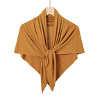 Solid Color Cotton Triangle Scarf Muslim Hijab Shawls Woman Soft Wraps Lady Fashion Causal Turban Islamic Jersey Headband