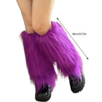 Foot Cover Faux Fur Furry Leg Warmers 40cm Japanese Style Lolita Boots Cover Kawaii Y2K Warm Knee Sleeve Autumn/Winter