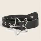 Punk style star buckle decorative belt with multiple holes, small star shaped eyes, multifunctional belt, suitable for fashionab