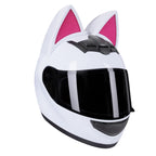 Cat Ear Motorcycle Helmet For Women Full Face Motocross Motorbike Men's Moto Helmet Breathable DOT Certification Girlfriend Gift