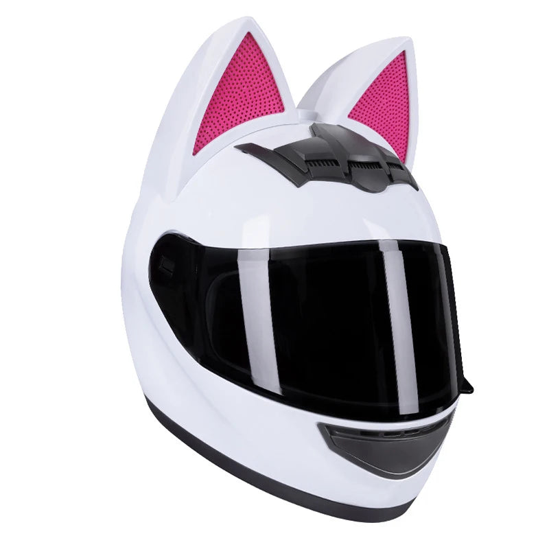 Cat Ear Motorcycle Helmet For Women Full Face Motocross Motorbike Men's Moto Helmet Breathable DOT Certification Girlfriend Gift
