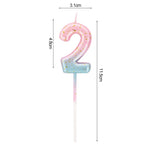Happy Birthday Cake Decorated Interstellar Digital Colorful Candle Children's Delicate Candy Color 0-9 Number Candle Party Decor