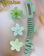 3Pcs/18Pcs Egg Flower Hair Clips Gradient Candy Color Flowers Suitable for Daily Backcombed Ponytail Shark Clip Hair Accessories