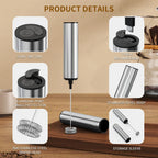 Rechargeable Milk Frother – Handheld Foam Maker & Drink Mixer