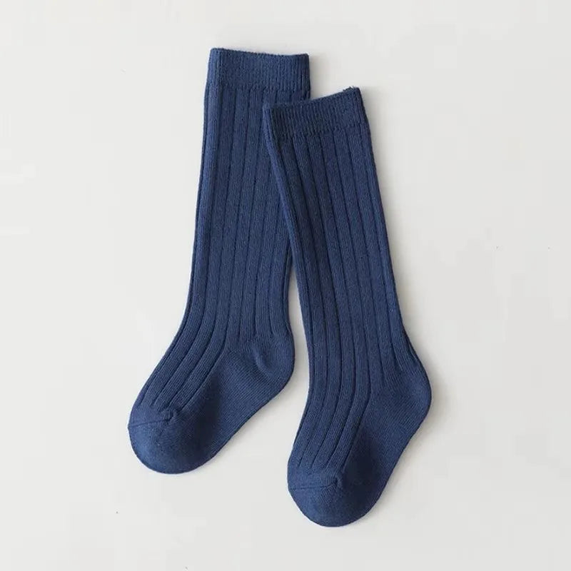 Spainish Children Socks Stripe Boys And Girls Cotton Sock Breathable Knee High Baby Long Socks School Uniform Socks 0-7Years