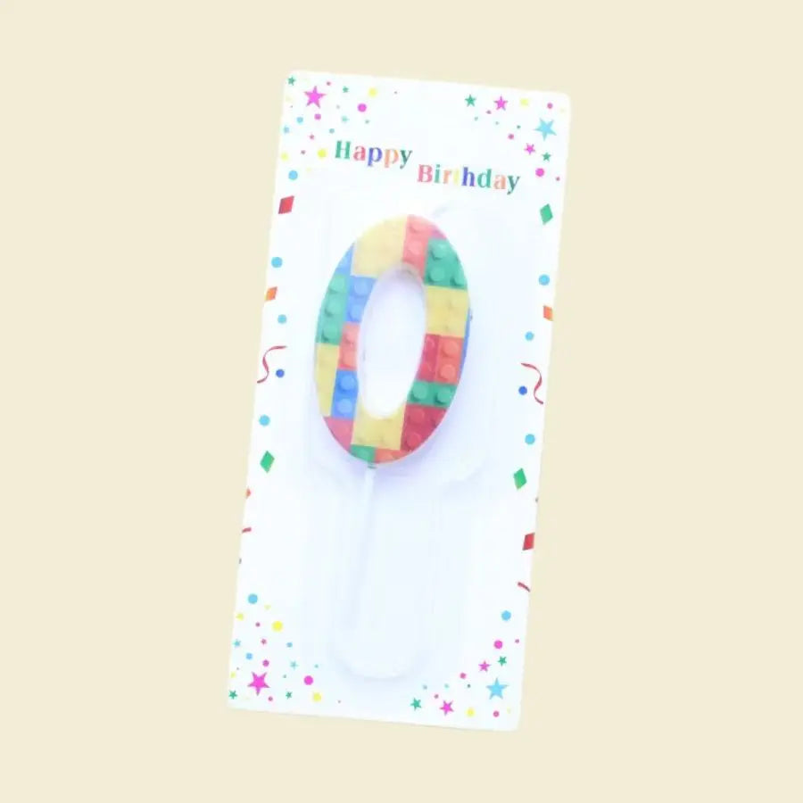 1 PCS  Colored Building Block Shaped Digital Candle Cake Decoration 0-9 Birthday Baking Decoration Plugin