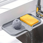Multifunctional Silicone Sink Tray with Drain – Soap, Sponge & Brush Organizer for Kitchen & Bathroom