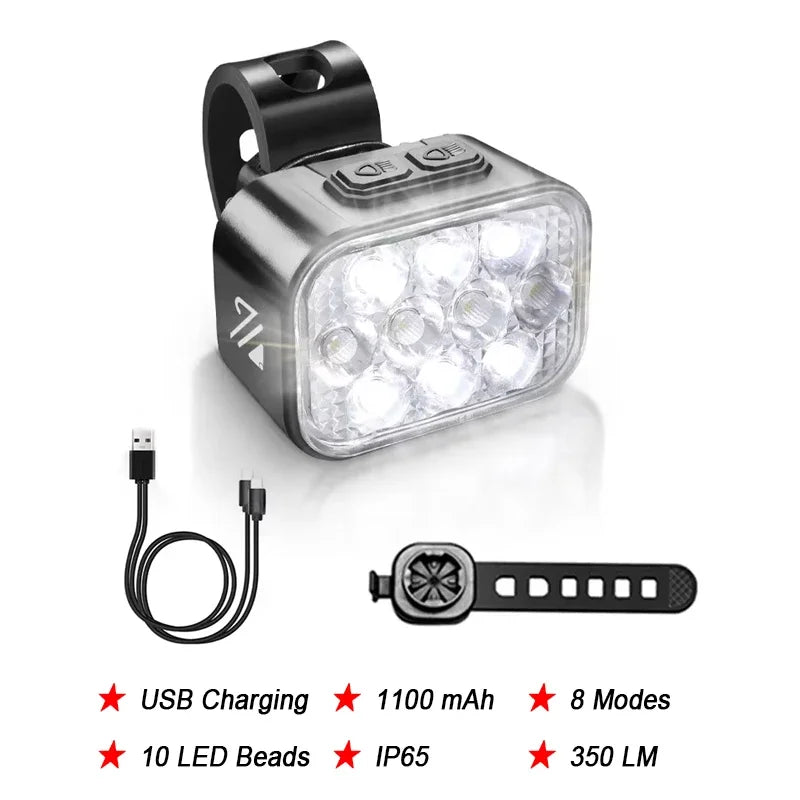 BUCKLOS Bicycle Rear Light Front Light 1100mAh LED COB Waterproof Bike Lamp USB Rechargeable Mtb Road Bike Taillights Bike Parts