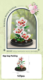 Eternal Flower Bouquet Bonsai Potted Plant Micro Building Blocks Model Home Decoration Puzzle Toys Kids Birthday Christmas Gifts