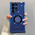 Luxury Plating Magnetic Wireless Charge Case For Samsung S26 S25 S24 Ultra S23 FE S22 Plus Note 20 Clear Lens Protection Cover