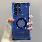 Luxury Plating Magnetic Wireless Charge Case For Samsung S26 S25 S24 Ultra S23 FE S22 Plus Note 20 Clear Lens Protection Cover