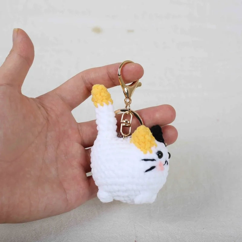 Small Cat Crochet Keychain Cute Kitten Bag Charm