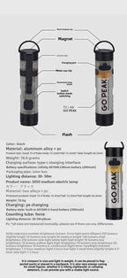 GOPEAK Pocket Mini Flashlight Outdoor Key Clip Cap Ambient Led Long Endurance Disaster Relief Emergency 5050 Small Light
