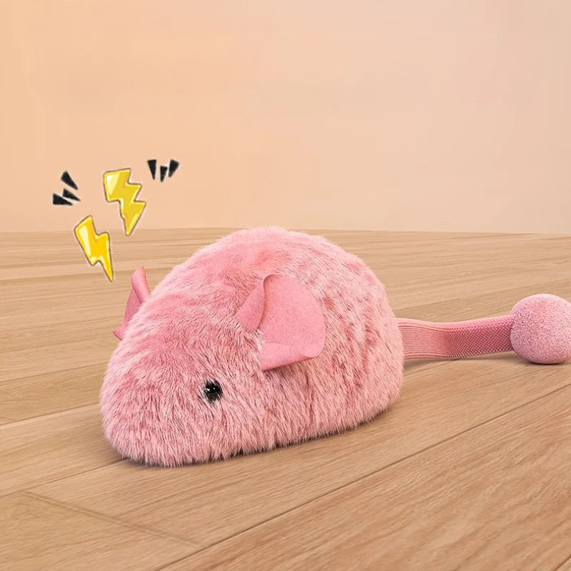 Interactive Plush Mouse Cat Toys Simulation Mice Kitten Self-Playing Plush Toys Indoor Pet Cats Chew Toy