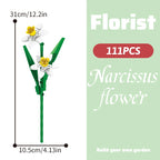 Building block bouquet simulation of flowers female gift assembly,small particle building block children's assembly toy