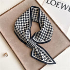 Luxury Brand Horse Print Skinny Neckerchief Scarf For Women Satin Silk Ribbons Bandana Ladies Neck Tie Wrist Wrap Shawl Echarpe