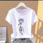 Women Print Floral Sports Fashion Casual Explosive Short Sleeve T-shirt Graphic Tshirts  Women Clothes  Oversized T Shirt