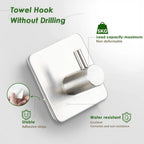 Self adhesive hook heavy-duty towel rack,  wall self-adhesive 304 stainless steel, no need for drilling, waterproof