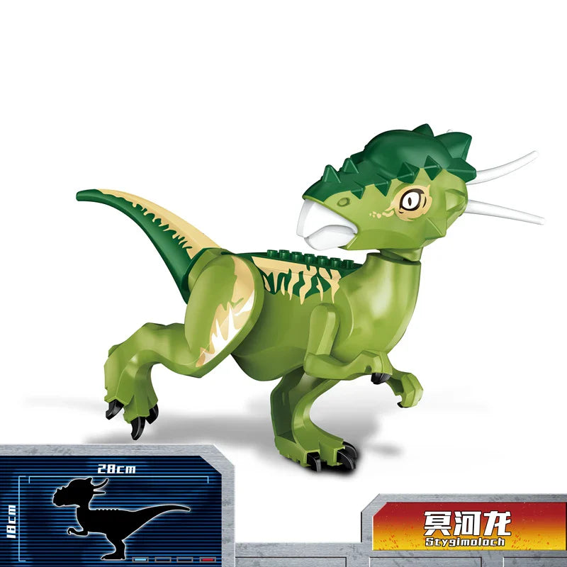Jurassic Raptor Building Blocks Mini Dinosaur Construction Toy Set