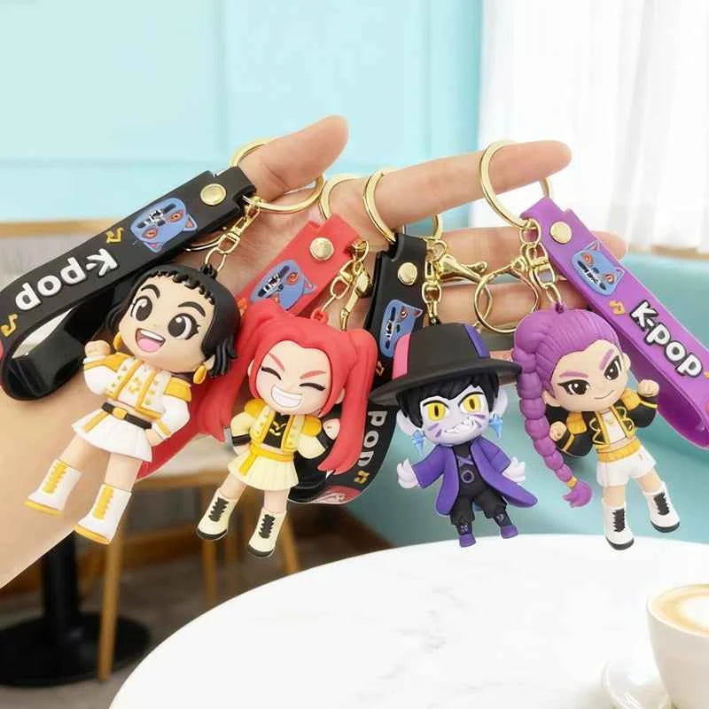 KPop Rumi Keychain Kpop Group Rumi Mira Zoey Anime Character Keychains Backpack Pendant Charms Party Favor Gift Keyring
