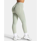 New Women's Color Blocking Yoga Leggings Seamless Knited Tights High Waist Hip Liftting Gym Workout Solid Color Sports Pants