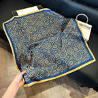 Elegant Nordic Style All Seasons Scarf Faux Silk Large Square Shawl Simple Chic Decorative Wrap For Teens