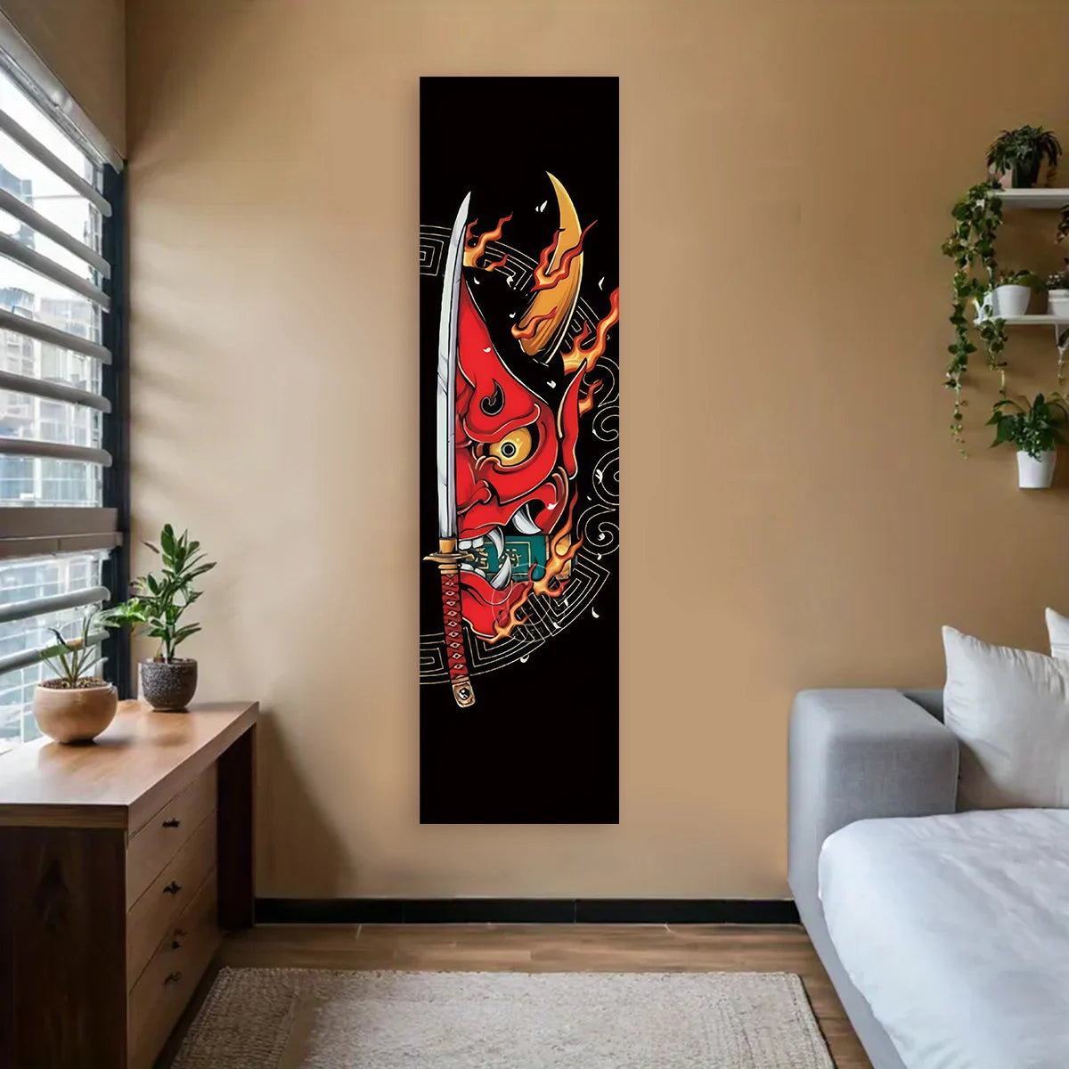 Japanese Ocean Waves Wall Decoration Tapestry Red Sun & Ocean Waves Landscape Aesthetic Tapestry Wall Hanging Home Room Decor