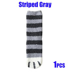Women Socks Winter Warm Fluffy Socks Cute Animal Claw Cat Paw Footprint Fuzzy Socks Thicken Coral Fleece Home Floor Sleep Socks
