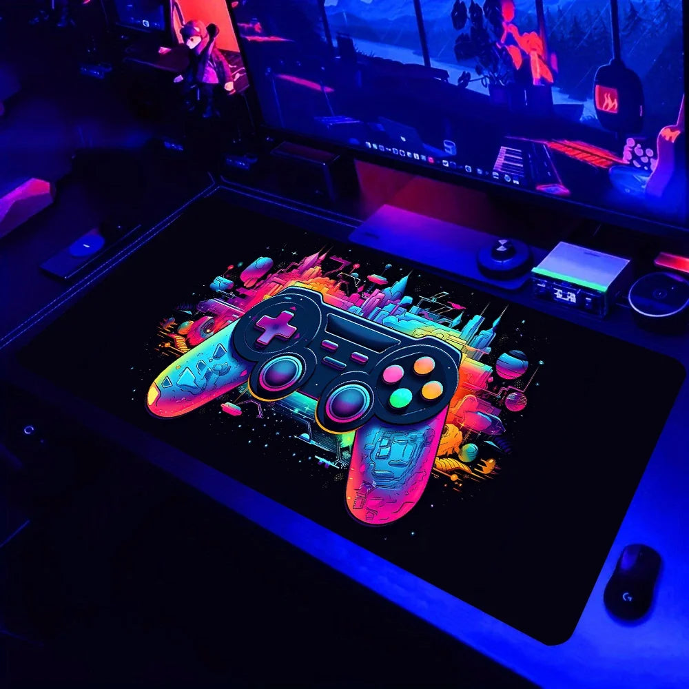 Gamepad Pattern Mouse Pad Large Gaming Mousepad XXL Gamer Keyboard Pads Office Laptop Desk Mats Non-Slip Rubber Home Table Mat