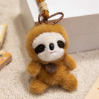 12cm Cute Sitting Animals Red Panda Cat Sloth Soft Plush Pendant Dolls Stuffed Capybara Pig Plushie Baby Toys Gifts For Children