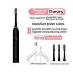 Electric Ultrasonic Toothbrush – 6 Speed Modes Soft Bristle USB Rechargeable Waterproof Tooth Cleaner | Automatic Toothbrush for Adults & Couples